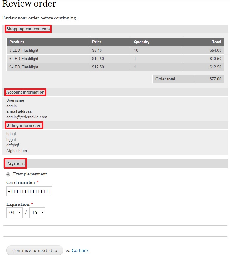 Configuring Drupal Commerce checkout process