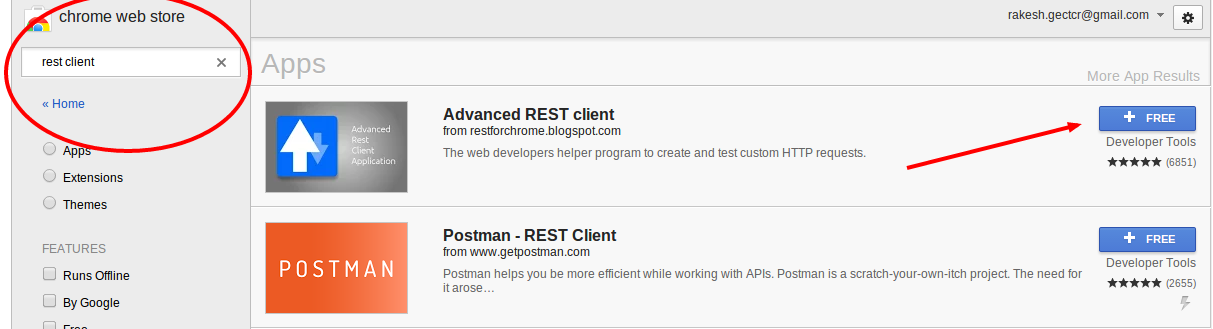 Install Advanced REST client from chrome store