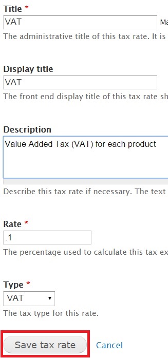 Adding VAT Tax to the bill
