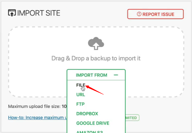 Importing your website