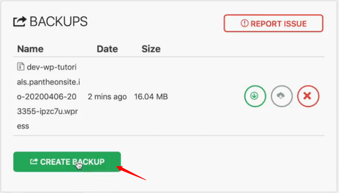 Creating Backup of your website