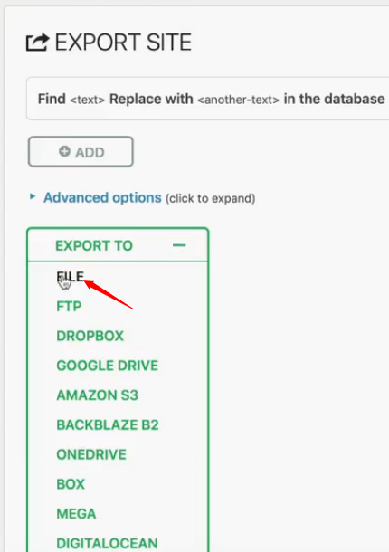 Exporting your website