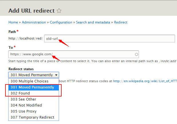 Installing Redirect Module