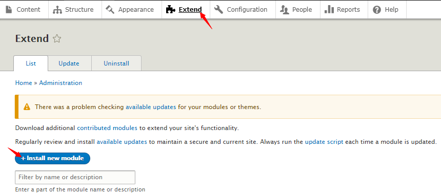 Installing Redirect Module