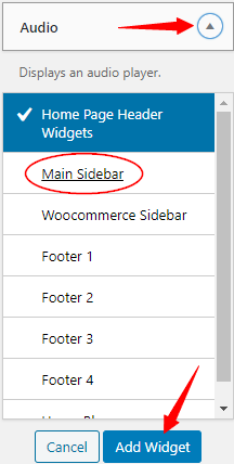 add widgets on your WordPress