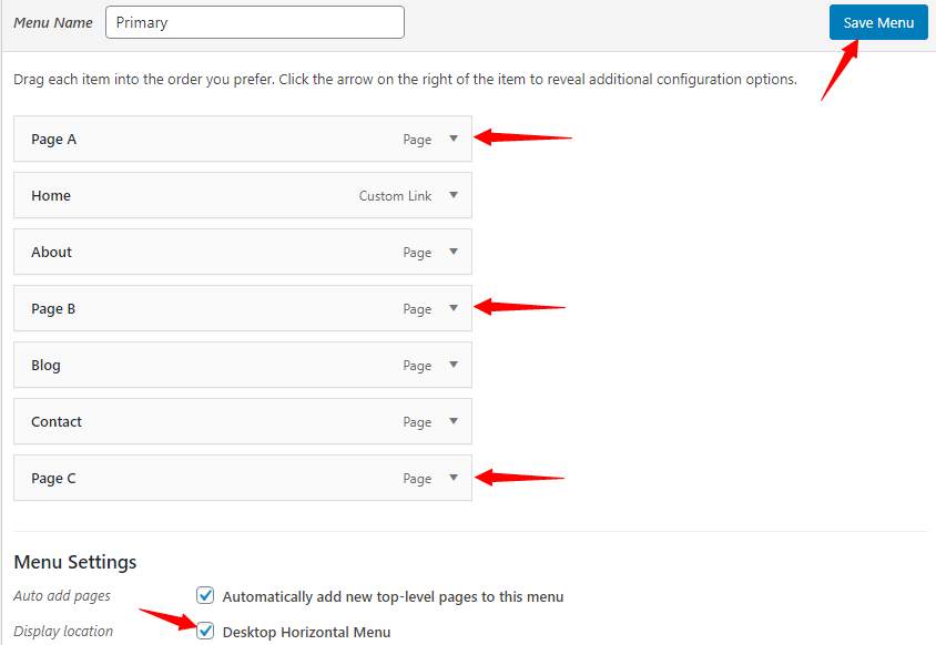 How to add a page to a menu in WordPress