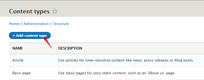 How to create a content type in Drupal
