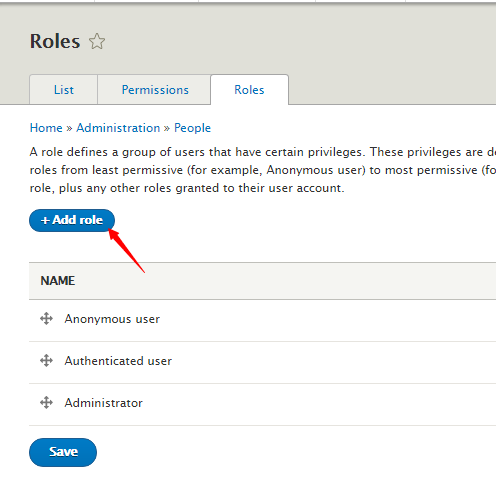 How to create a role in Drupal