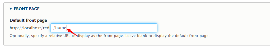 How to set homepage in Drupal?