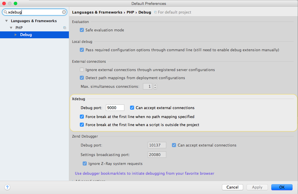 Configure PHPStorm to debug Drupal 8