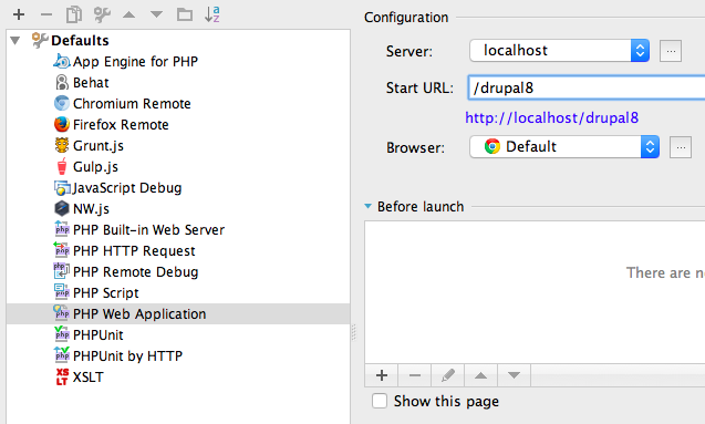 Configure PHPStorm to debug Drupal 8