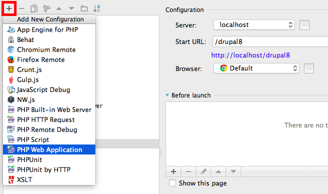 Configure PHPStorm to debug Drupal 8